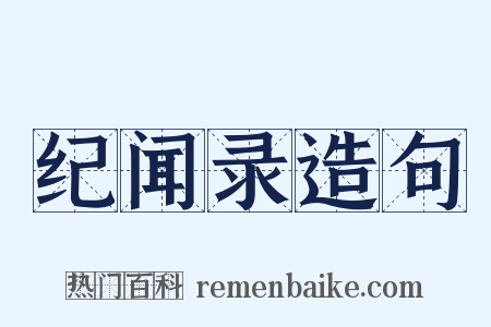 纪闻录造句是什么意思的图片